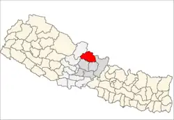 Localização de Manang no Nepal
