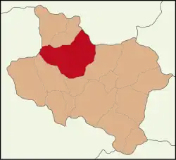 Localização do distrito de Akhisar na província de Manisa