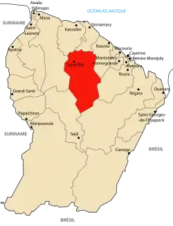 Localização de Saint-Élie na Guiana Francesa