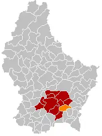 Localização de Contern em Luxemburgo