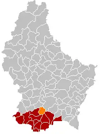 Localização de Leudelange em Luxemburgo
