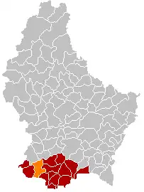 Localização de Sanem em Luxemburgo