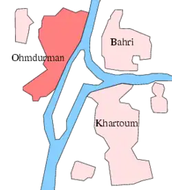 Localização das cidades de Cartum do Norte, Ondurmã e Cartum