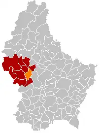 Localização de Useldange em Luxemburgo