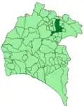 Localização de Aracena na província de Huelva
