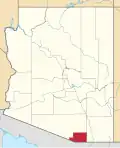 Localização do Condado de Santa Cruz (Arizona)