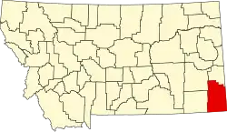 Localização do Condado de Carter (Montana)