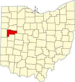 Localização do Map of Ohio highlighting Auglaize County