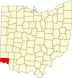 Localização do Map of Ohio highlighting Hamilton County