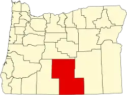 Localização do Condado de Lake (Oregon)