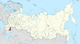 Localização do Oblast de Astrakhan na Rússia.