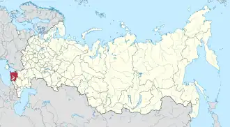 Localização do Krai de Crasnodar na Rússia.
