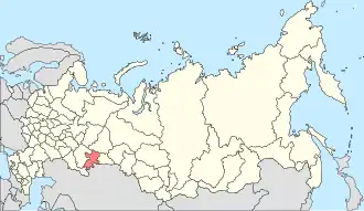 Localização do Oblast de Tcheliabinsk na Rússia.