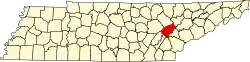 Localização do Condado de Roane (Tennessee)