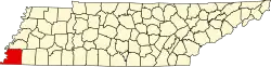 Localização do Condado de Shelby (Tennessee)