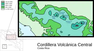Mapa da Cordilheira Central