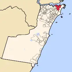 Mapa indicando a localização do bairro Centro de Vila Velha no município de Vila Velha, Espírito Santo