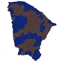 Mapa da eleição para vice-governador no Ceará em 1950