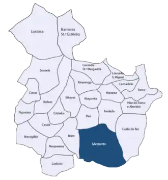 Localização no município de Lousada