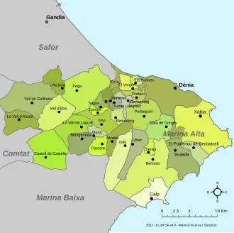 Mapa da comarca.