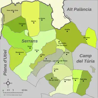 Mapa da comarca.