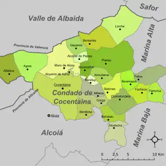 Mapa da comarca.