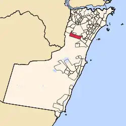 Mapa indicando a localização do bairro Vale Encantado no município de Vila Velha, Espírito Santo