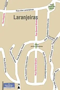 Mapa das ruas abertas no lugar da antiga Fábrica de Tecidos Aliança