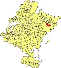 Localização do município de Gallués em Navarra