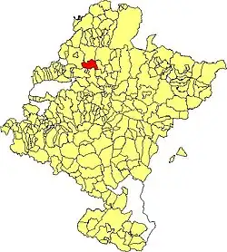 Localização do município de Imoz em Navarra