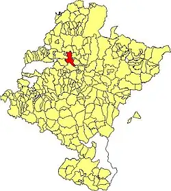 Localização da Cendea de Iza em Navarra