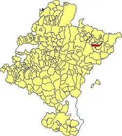 Localização do município de Sarriés em Navarra