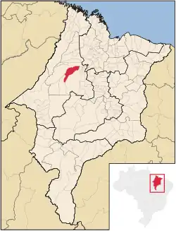 Localização de Alto Alegre do Pindaré no Maranhão