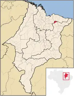 Localização de Belágua no Maranhão
