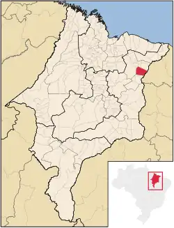 Localização de Buriti no Maranhão