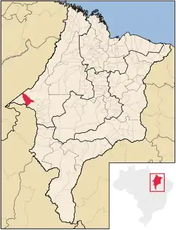 Localização de Cidelândia no Maranhão