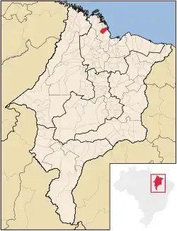 Localização de Guimarães no Maranhão