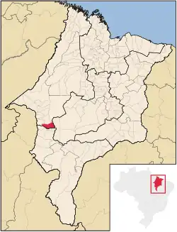 Localização de Lajeado Novo no Maranhão