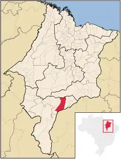 Localização de Loreto no Maranhão