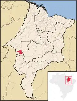 Localização de Montes Altos no Maranhão