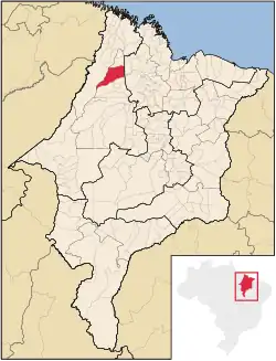 Localização de Nova Olinda do Maranhão-MA no Maranhão