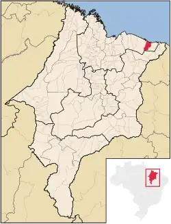 Localização de Paulino Neves no Maranhão
