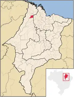 Localização de Santa Luzia do Paruá no Maranhão