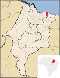 Localização de Santo Amaro do Maranhão no Maranhão