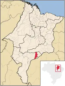 Localização de São Félix de Balsas no Maranhão