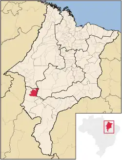 Localização de São João do Paraíso no Maranhão