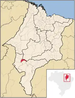 Localização de São Pedro dos Crentes no Maranhão