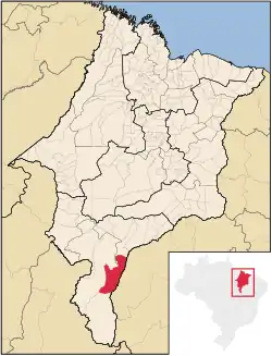 Localização de Tasso Fragoso no Maranhão