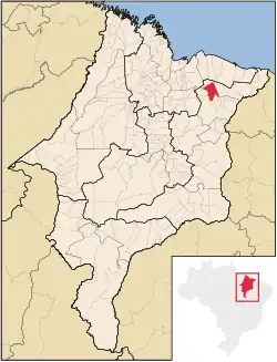 Localização de Urbano Santos no Maranhão