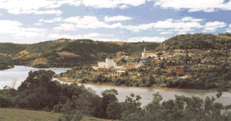 A cidade vista de Santa Catarina antes da formação do lago.